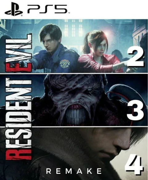COMBO - 3 JUEGOS - RESIDENT EVIL 2 + RESIDENT EVIL 3 + RESIDENT EVIL 4 REMAKE - PS5