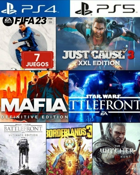 Pack 7 Juegos PS4/PS5 - FIFA 23, Just Cause 3, Mafia y más - comprar online