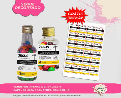 Rótulo para garrafinha - Jesus