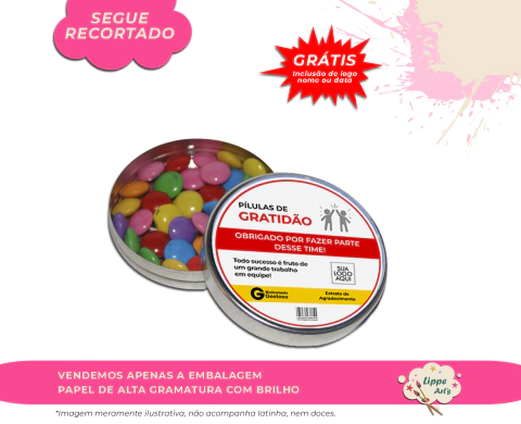 Rótulo para latinha - Pílulas de Gratidão