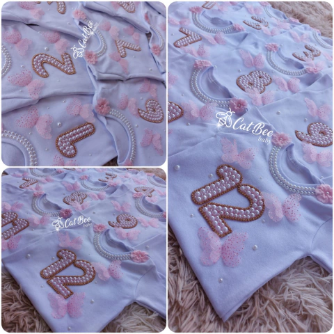 Kit Body Mêsversário Borboletas 3D Luxo