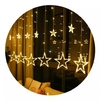 Cascata de Led com Estrelas 138 Leds 8 Funções - Fio Transparente - 2.5M x 45,55,65cm -110V