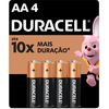 Pilha Alcalina AA Duracell 1,5V 4 Unidades