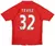 Camisa retrô do Manchester United, temporada 2007/2009, com o nome "TEVEZ" e o número 32 nas costas.