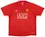 Camisa retro do Manchester United da temporada 2007/2009, número 17, de Nani, na cor vermelha com detalhes da marca Nike.
