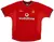 Camisa retrô do Manchester United 2000/2002, modelo D.BECKHAM #7, na cor vermelha com detalhes em preto e logotipo da Vodafone.