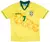 Camisa retro da Seleção Brasileira de Futebol, modelo de 1994, com o número 7 e nome "BEBETO" estampados.