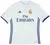 Camisa retro do Real Madrid 2016/2017, com o nome C.Ronaldo e número 7, em cor branca com detalhes em azul.