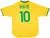 Camisa retrô da Seleção Brasileira de Futebol, cor amarela, com o nome "Rivaldo" e o número 10 nas costas.