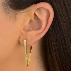 Argola Triangular Texturizada - comprar online