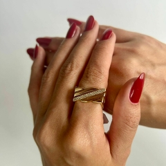 Anel Retangular Cravejado na internet