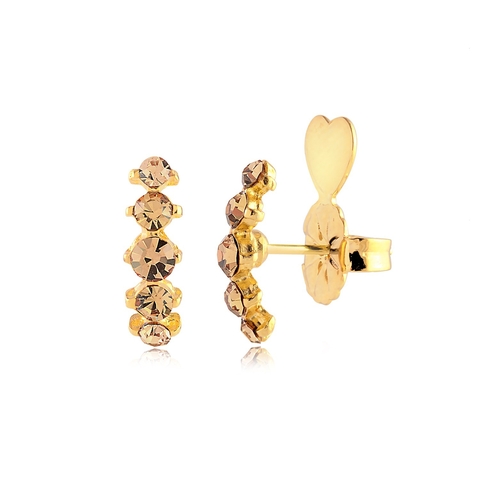 BRINCO SEMIARCO COM CRISTAIS CHAMPAGNE