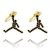 Brinco Argola Jordan Cravejado Zircônia Preta (2,7g) (Banho Ouro 18k)