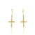 Brinco Argola Crucifixo Cravejado 16 Pedras (2,5g) (Banho Ouro 18k) - comprar online