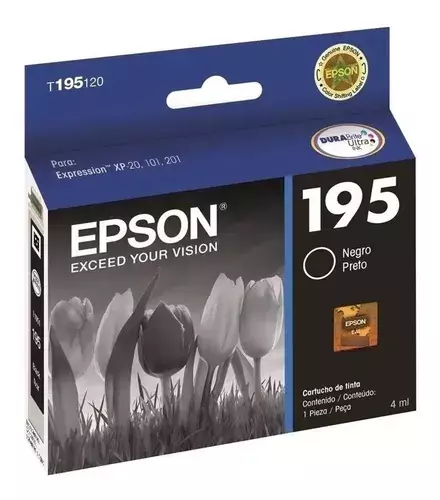Cartuchos Epson T195 Original Negro Xp211 Xp201 Caja Cerrada