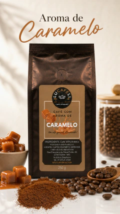 Kit (3 unidades) Café Gourmet Aromatizados 100% Arábica - 250g - Baunilha, Chocolate e Caramelo - Grãos - comprar online