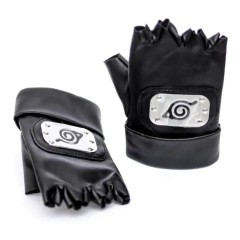 GUANTES KAKASHI NEGRO CUERO - NARUTO - TIENDAANIME