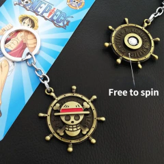 LLAVERO LOGO PIRATA GIRA SPINER DORADO - ONE PIECE LAV429 - tienda online