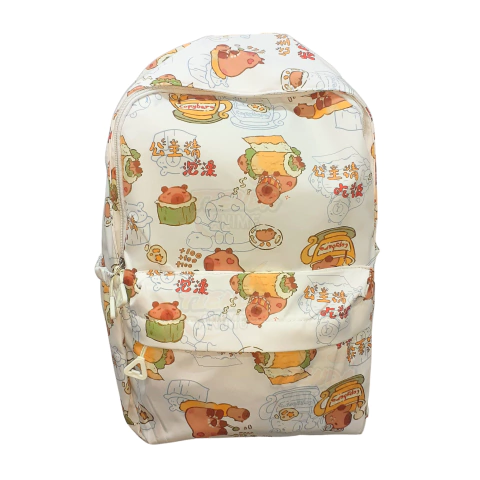 Mochila Escolar Urbana Capibara Carpincho Blanco MOCH403 - comprar online