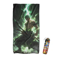 TOALLON MICROFIBRA PLAYERO ZORO RAYO VERDE - ONE PIECE TOA323