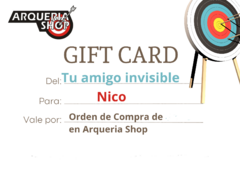 Gift Card Tarjeta de Regalo para gastar en la Tienda ARQUERIA SHOP