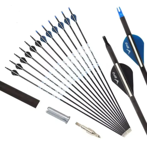 Flechas De Carbono Siege Spine 250 300 y 500 6.2mm Arqueria X 3u