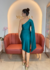 VESTIDO MIDI CAPA ASSIMÉTRICO VERDE PETRÓLEO na internet