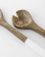 Set de cucharones ensaladera blanco y madera - tienda online