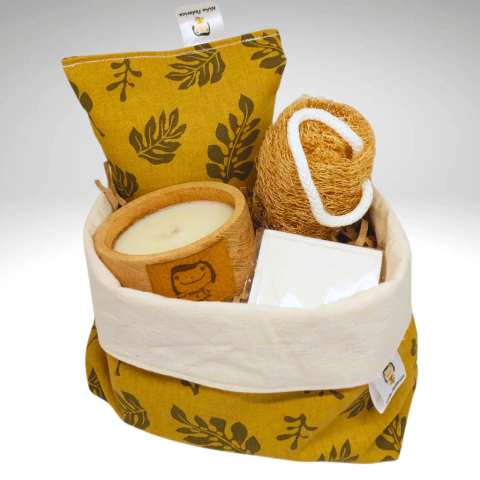 Canastita Bienestar con Vela Madera