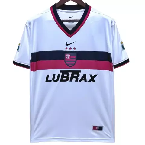 Camisa Retrô Flamengo II 2001 Masculina | Torcedor Nike - Branca com listras preto e vermelho - - comprar online