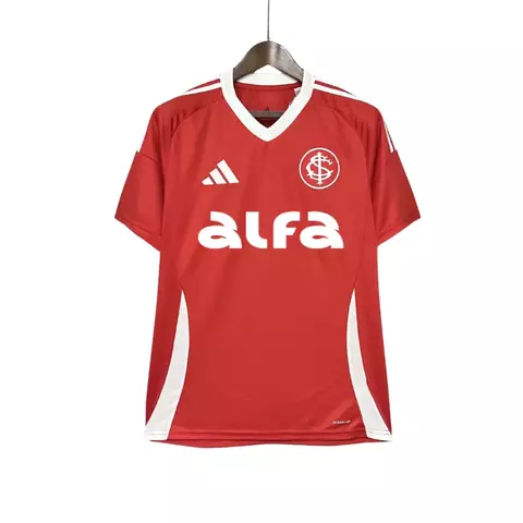 Camisa Internacional I 25/26 + Patrocinio Alfa - Torcedor Adidas Masculina - Vermelho - comprar online