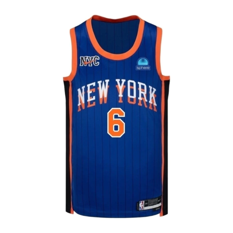 Camiseta Regata NBA New York Knicks 23/24 - Masculina Nike - Azul e laranja