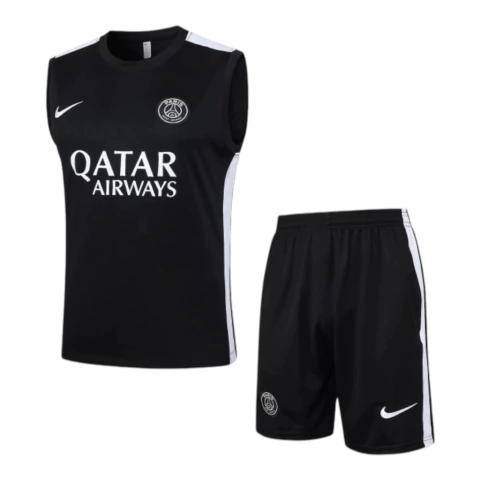 Kit Treino adulto - Camisa e Shorts - Paris Saint-Germain Jordan 24/25 - Preto