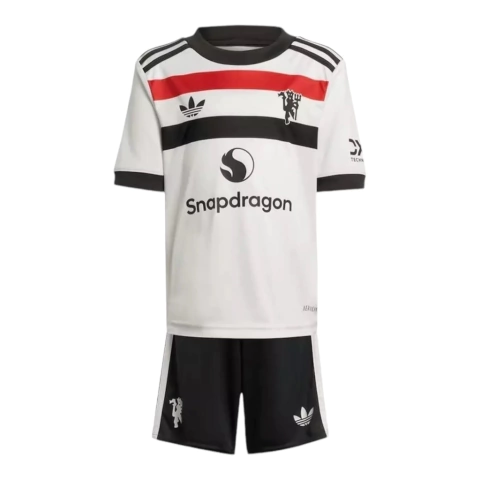 Kit Infantil Manchester United III 24/25 - Adidas - Preto e branco