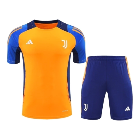 Kit Treino adulto - Camisa e Shorts - Juventus Adidas 24/25 - Azul e laranja
