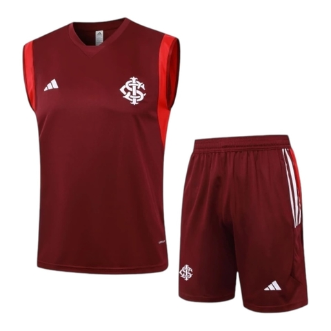 Kit Treino adulto - Camisa e Shorts - Internacional Adidas 24/25 - Vermelho