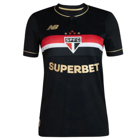 Camisa Comemorativa São Paulo - 2025 Feminina- Preta - - comprar online