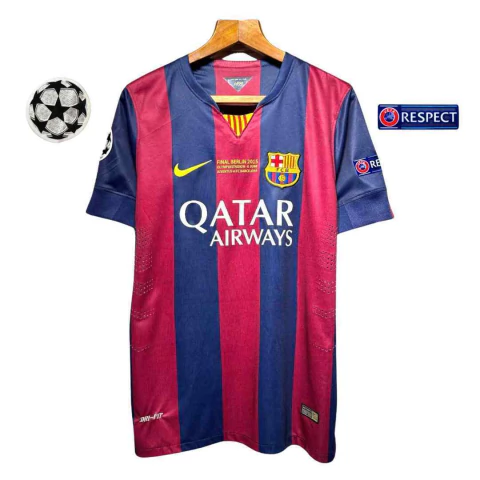 Camisa Barcelona Retrô 2014/2015 Azul e Grená + Patchs - comprar online