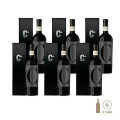 Estuche individual premium de 6 botellas de vino Malbec Colosso, con cajas negras elegantes.