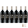 Seis botellas de vino Crux Xtra Cabernet Sauvignon de 750 cc cada una, presentadas en fila.