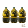 Imagen de tres botellas de aceite de oliva virgen extra Don Bosco en envases de 2 litros cada una, con etiquetas negras y tapas verdes, dispuestas en línea sobre fondo blanco.