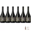 Seis botellas de vino Malbec Kaiken Aventura Valle de Canota, cada una de 750cc, con etiqueta artística.