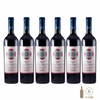 Seis botellas de vino tinto Gran Matilda Malbec de la bodega La Azul.