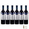 Seis botellas de vino tinto La Azul Gran Syrah, cada una de 750cc, con etiqueta distintiva.