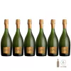 Seis botellas de vino espumante Luigi Bosca Brut Nature en una caja.