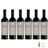 Luigi Bosca De Sangre Malbec Valle de Uco (6 botellas x 750cc). Seis botellas de vino tinto Malbec De Sangre de Luigi Bosca, Valle de Uco, con etiqueta clara y diseño elegante.