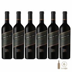 Seis botellas de vino Fond De Cave Gran Reserva Blend, cada una de 750 cc, con etiquetas elegantes.