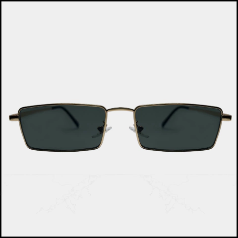 Óculos de Sol Lure - Retangular Dourado com Lentes Cinza - comprar online