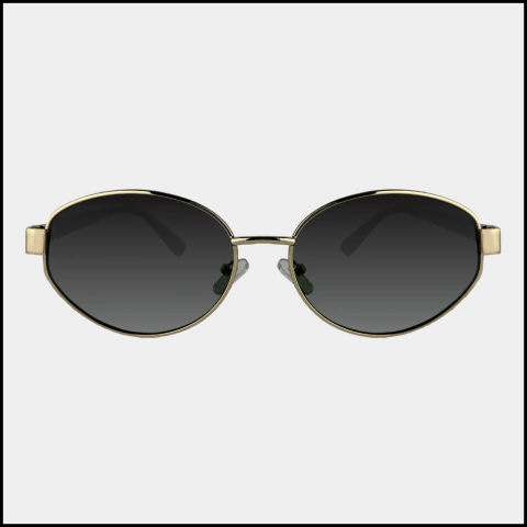 Óculos de Sol Lumina - Oval - Dourado com Lentes Cinza - comprar online