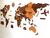 Imagen de Wooden Travel Map World Puzzle - Tricolor Retro